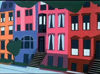 "Brooklyn Heights Brownstones Series 7"
<br>40" x 30",  Oil on Canvas