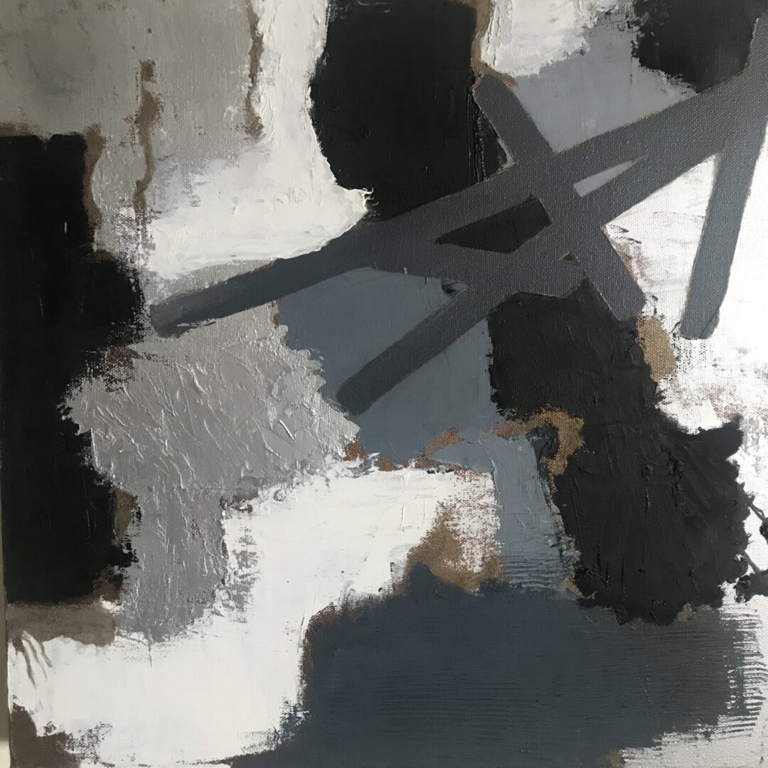 "Black White Series #2"
<br>18" x 18" Oil on Canvas