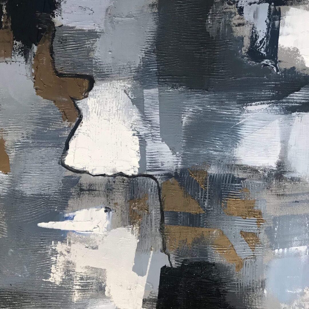 "Black White Series #4"
<br>18" x 18" Oil on Canvas